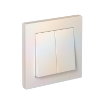 Выключатель 2-клавишный Systeme Electric AtlasDesign, сх.5, 10АХ, в сборе, быстрозажим. клем., ЖЕМЧУГ ATN000452S