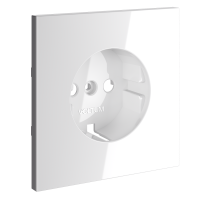 Накладка для розетки с заземлением Voltum S70 пластик белая глянцевая (VLS000601)