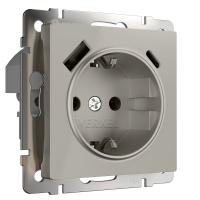 Розетка с заземлением USB тип A+C Werkel дымчатый W1271704