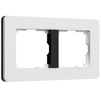 Рамка 2-постовая Werkel Split белый/черный, soft-touch W0023068