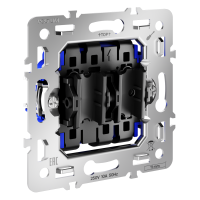Механизм для проходного переключателя двухклавишного Voltum S70 металл 10А (VLS0203M)