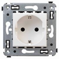 Розетка 220v c/з и шторками белая DKC Avanti 4400003