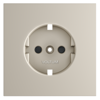 Накладка для розетки с заземлением и защитными шторками Voltum S70 кашемир Soft touch пластик (VLS000703)