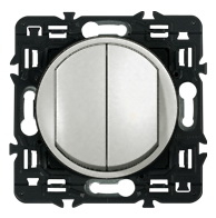 Выключатель 2 клавишный 10AX Legrand Celiane 67002х2 | 68302 | 80251