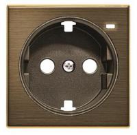 Розетка + подс. контрольной античная латунь ABB Sky Niessen 2CLA818880A1001|2CLA858880A1201