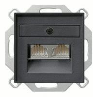 Розетка компьютерная двойная RJ45 6-й кат. GIRA пластик антрацит EPUAE8-8UPOK6 | 027028