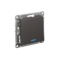 Выключатель 1-клавишный с подсветкой Systeme Electric Atlas Design 10АХ, БАЗАЛЬТ ATN001413