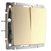 Выключатель двухклавишный шампань рифленый Werkel Встраиваемые механизмы шампань рифленый W1120010