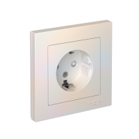 Розетка Systeme Electric AtlasDesign с заземлением со шторками, 16А, в сборе, ЖЕМЧУГ ATN000444