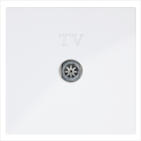 Розетка TV Φ9.5mm оконечная с накладкой, цвет белый глянцевый Jasmart FD6001W