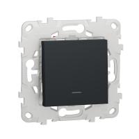 Переключатель 1-клавишный перекрестный с подсветкой схема 7а Unica NEW Schneider Electric антрацит NU520554N