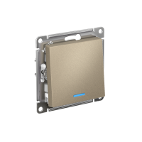 Выключатель 1-клавишный Systeme Electric AtlasDesign с подсветкой, сх.6а, 10АХ, мех., быстрозажим. клем., ШАМПАНЬ ATN000563S
