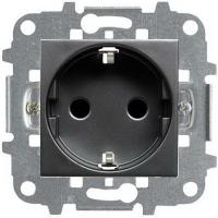 Розетка 220v с/з и шторками антрацит ABB Zenit 2CLA228800N1801|2CLA227190N1001