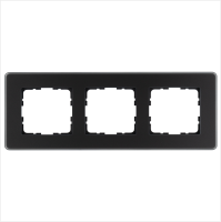 Рамка 3-постовая, стекло матовое Black Glass Jasmart G1003GB-RM