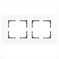 Рамка 2-постовая, стекло матовое White Glass Jasmart G1002GW-RM