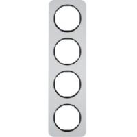 Рамка 4 местная алюминий черный 10142184 Berker R1