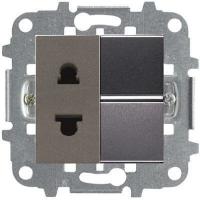 Розетка с выкл. 1-клав. антрацит ABB Zenit 2CLA210100N1801|2CLA213501N1801|2CLA227190N1001