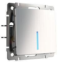 Выключатель одноклавишный с подсветкой глянцевый никель Werkel Встраиваемые механизмы глянцевый никель W1110102