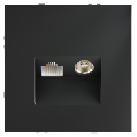 Розетка телевизионная TV+RJ45 кат. 6 Voltum S70 графит Soft touch пластик (VLS060707)