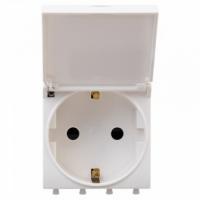 Розетка 220v с крышкой белая DKC Avanti 4400012