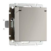 Розетка с заземлением с крышкой и шторками Werkel дымчатый W1271204