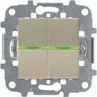 Выключатель 2-клав. + подс. шампань ABB Zenit 2CLA210100N1901x2|2CLA219100N1001x2|2CLA227190N1001