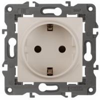 Розетка 220v c/з бежевая ЭРА Элеганс 14-2101-02