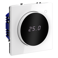 Терморегулятор электронный с индикацией с датчиком для теплого пола Voltum S70 пластик/стекло белая глянцевая (VLS070101)