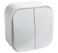 Выключатель 2 клавишный цвет слоновая кость 782202 Legrand Quteo