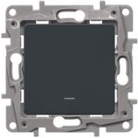 Выключатель 1-клав с подсветкой антрацит Etika 672603