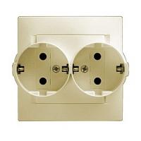 Розетка с заземлением двойная в комплекте с рамкой Simon 15 1590459-031