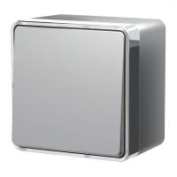 Выключатель одноклавишный влагозащищенный Gallant серебряный Werkel Накладные механизмы Gallant серебряные W5010206