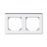 Рамка 2 постовая 55х55 ABB Levit белый - дымчатый чёрный 2CHH015520A4062