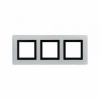 3 постовая рамка - хром кольцо серое стекло DKC Avanti 4404826
