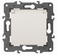 Розетка 220v с крышкой бежевая ЭРА Элеганс 14-2103-02