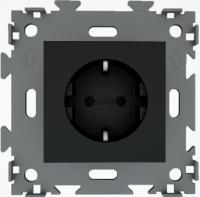 Розетка электро с заземлением (220в/16А) CGSS цв. Черный GL-W160А-BCM