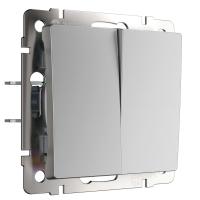 Выключатель двухклавишный серебряный Werkel Встраиваемые механизмы серебряные W1120006