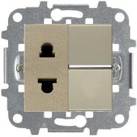 Розетка с выкл. 1-клав. шампань ABB Zenit 2CLA210100N1901|2CLA213501N1901|2CLA227190N1001