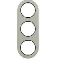 Рамка тройная сталь (мех. черный) 10132004 Berker