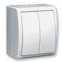 Выключатель 2 клавишный Simon 15 Aqua 1594398-030