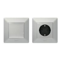 Valena Life Умная розетка 2К+З 16А 230В + умный беспроводной 1-клавишный выключатель цвет алюминий