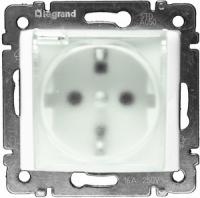 Розетка 2К+З 16A с крышкой со шторками IP44 774220 Legrand Valena цвет белый
