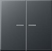 Выключатель двухклавишный с подсветкой Jung 505U5+A595BFKO5ANM