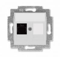 Интернет розетка rj45 5 категория ABB Levit серый - белый 2CHH295117A6016