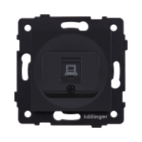 Розетка Ethernet RJ45 Cat.6, черный матовый Kollinger REA-018BM для Aspekt, Eleganz, Reflex