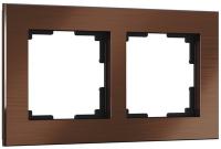 Рамка 2 местная коричневая металл Aluminium Werkel W0021714