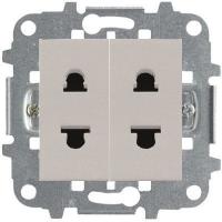 Розетка двойная б/з серебряная ABB Zenit 2CLA213501N1301x2|2CLA227190N1001