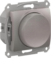 СВЕТОРЕГУЛЯТОР (диммер) Systeme Electric Glossa поворотно-нажимной, LED, RC, 400Вт, мех.,  ПЛАТИНА
