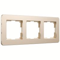 Рамка из металла на 3 поста Platinum шампань Werkel Platinum шампань W0032611