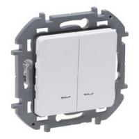 Выключатель 2-клав с подсветкой белый Inspiria 673630